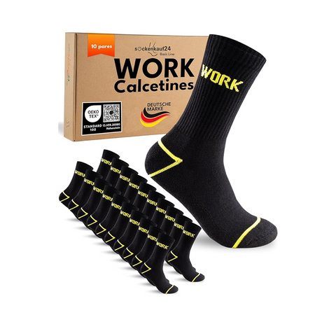 10 Pares Calcetines de Trabajo, Algodón