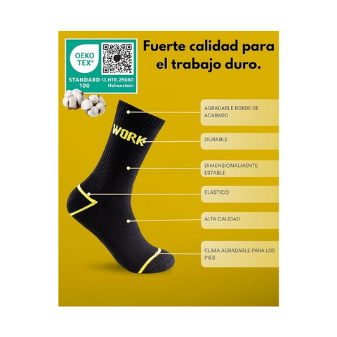 10 Pares Calcetines de Trabajo, Algodón