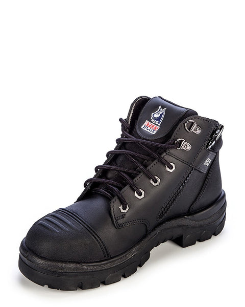 STEEL BLUE Parkes ZIP Black TPU SC S3 Schwarzer Sicherheitsstiefel - Wasserdicht